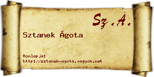 Sztanek Ágota névjegykártya